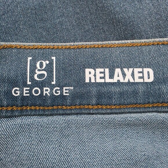 George Relaxed Fit Straight Leg Mens Jean Stretch Denim Size 40x32, 42x30 - Picture 4 of 10